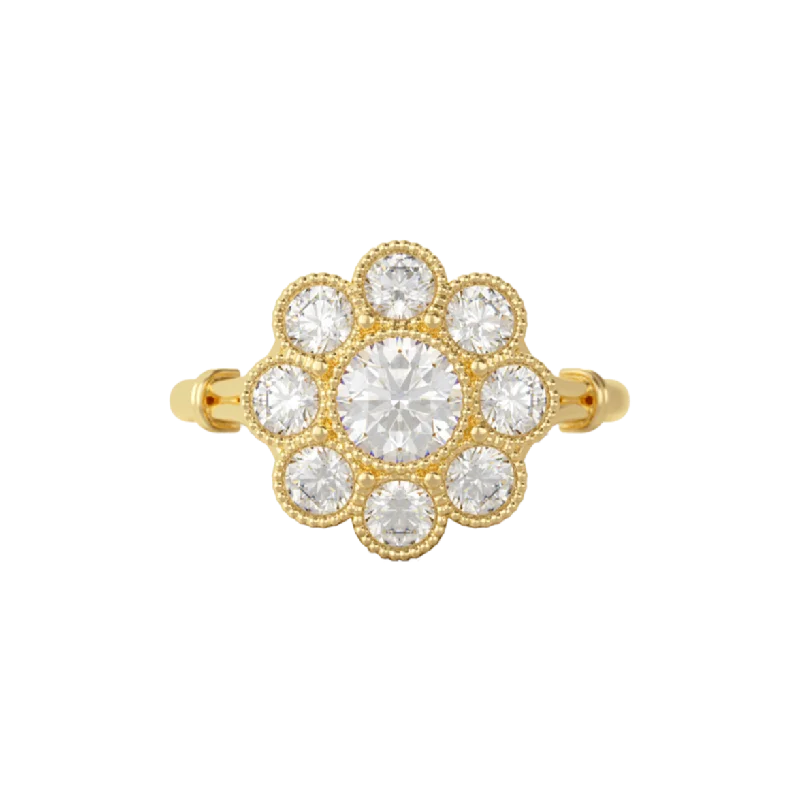 Gold rings for women-Daisy Cluster Ring