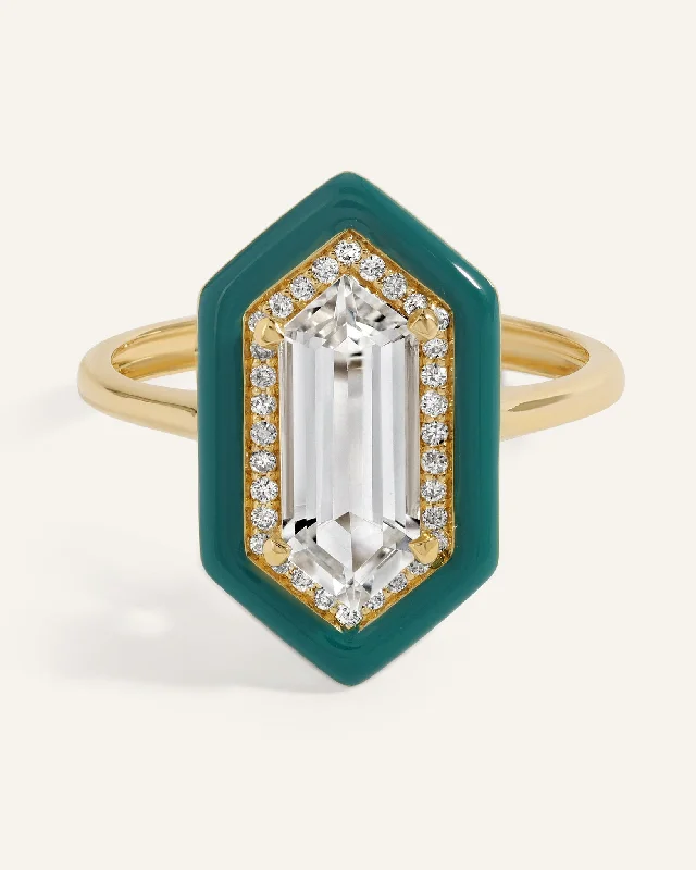 Personalized engagement rings for women-Teal Yadira Ring