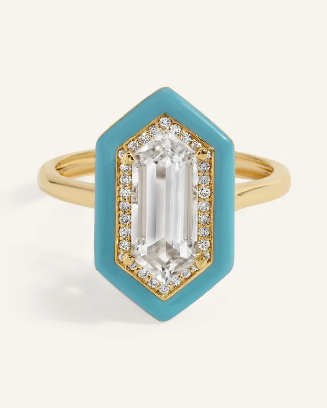 Minimalist engagement rings for women-Light Blue Yadira Ring