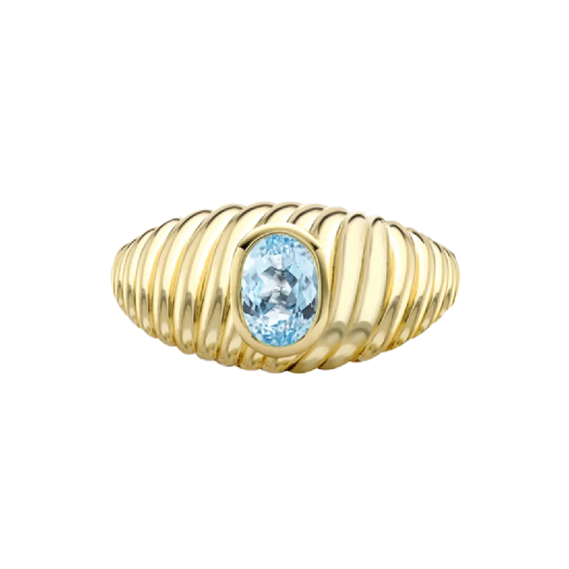 Unique design rings for women-Gemstone Wave Ring