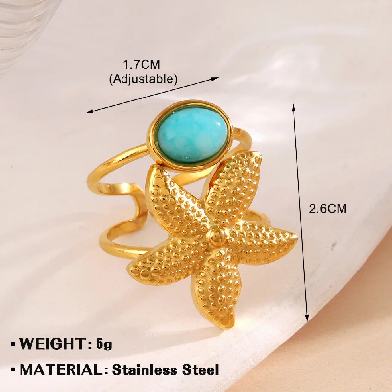 Gold Starfish Ring 933-4