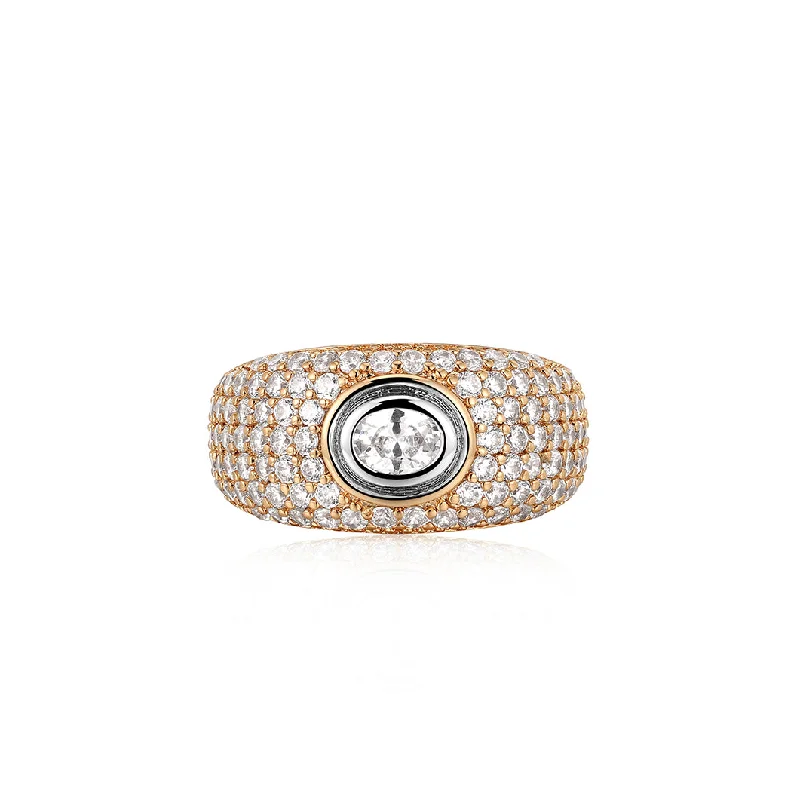 Luxury rings for women-Rocksbox Exclusive Pave Jewelle Ring in Mixed Metal