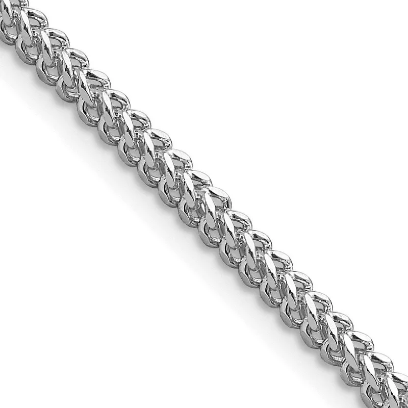 Ladies Bangles Star -Curata 14k White Gold 2.3mm Franco Chain Bracelet