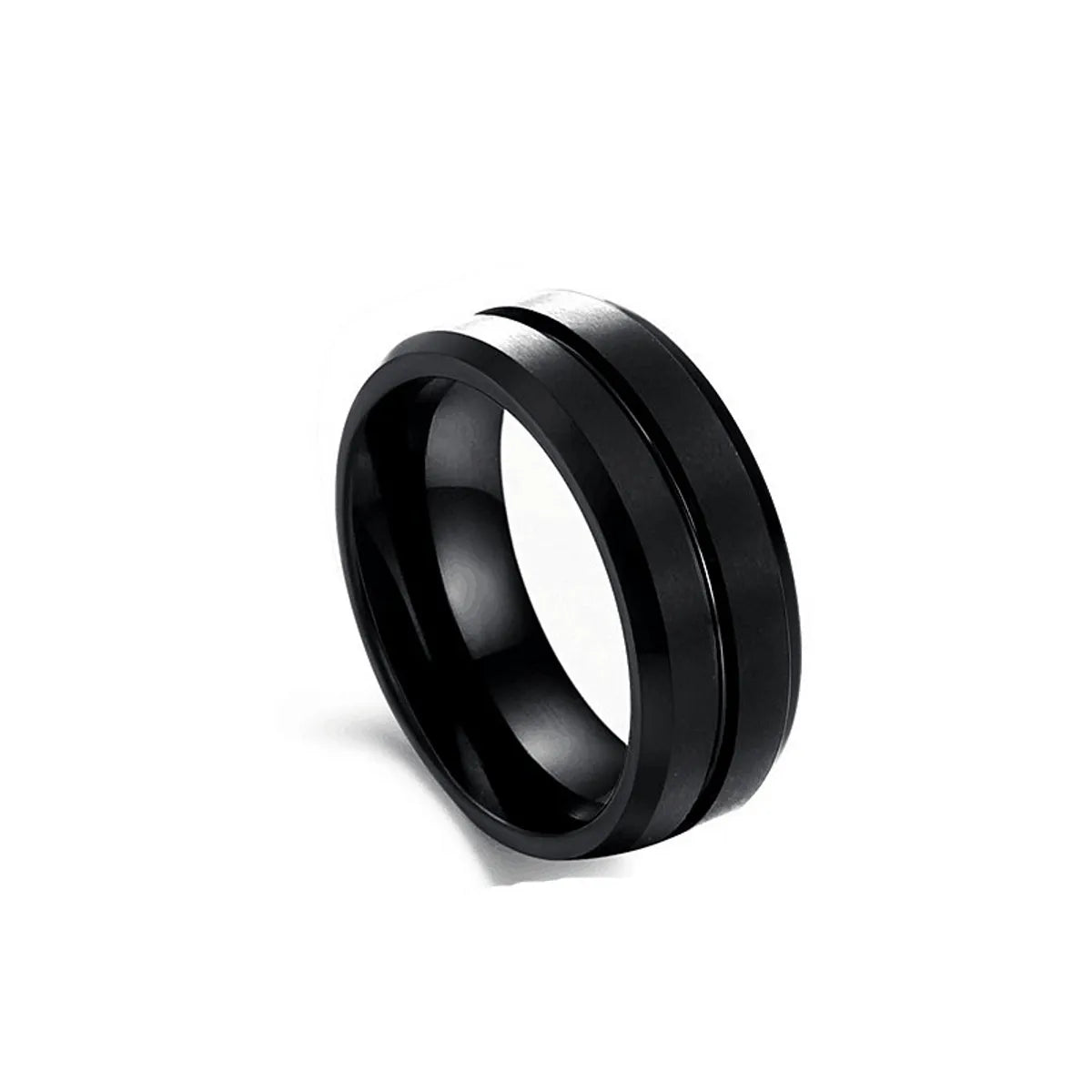 Unique design rings for women-European And American Fashion New Ring Frosted Classic Black Stainless Steel Ring Index Finger Personalized Ring