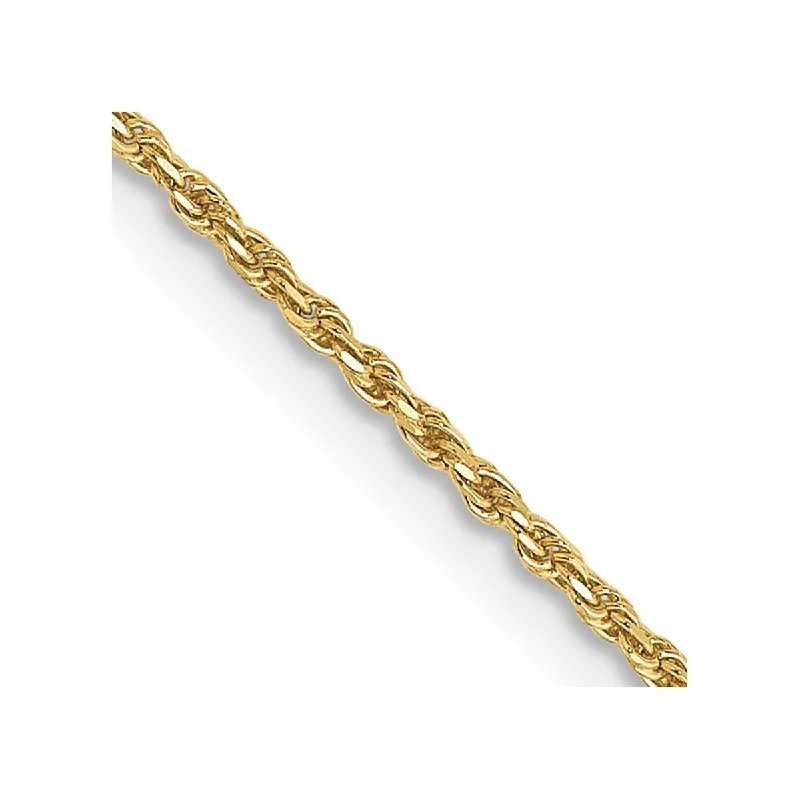 Ladies Bangles Casual -Curata 10k Yellow Gold Solid 1.2mm Handmade Sparkle Cut Rope Chain Bracelet 8 Inch Lobster Claw