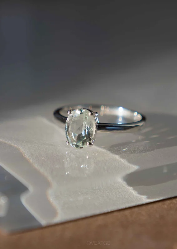 Simple rings for women-Green Amethyst Ring - Signature Oval