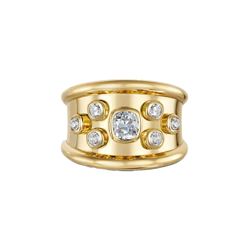 Engraved rings for women-Zizila Trefoil Etruscan Ring