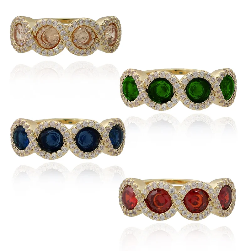 Modern rings for women-Four Stone Twist Ring