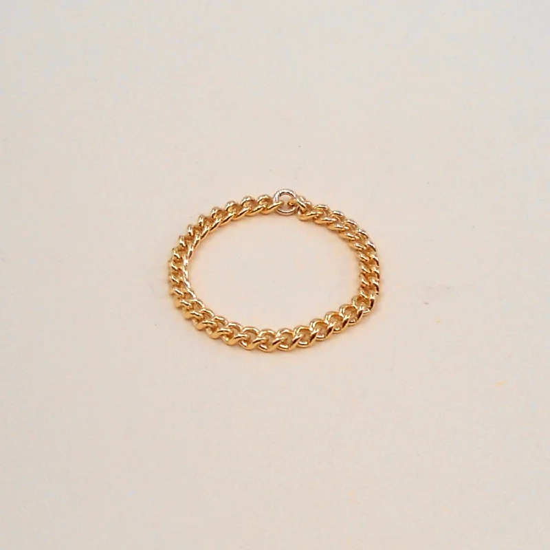 Silver and gold rings for women-The Lo Gold Filled Chain Ring Wholesale