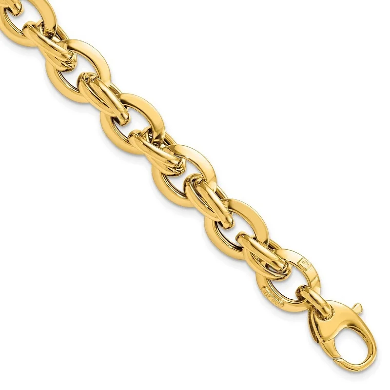 Ladies Bangles Filigree -Curata 14k Yellow Gold Polished Fancy Link Bracelet 7.5 Inch