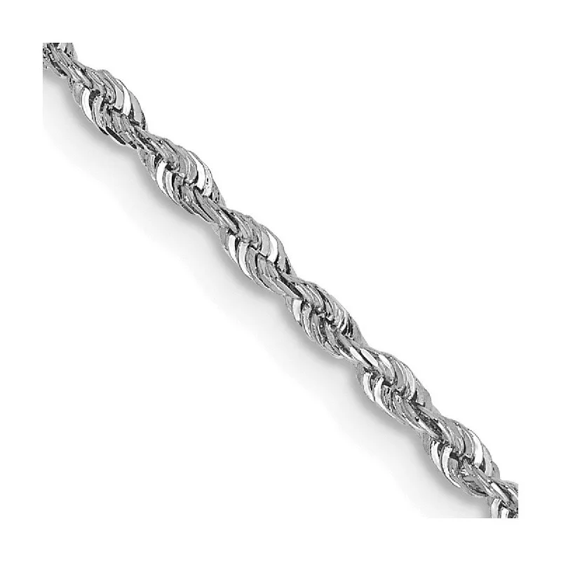 Ladies Bangles Everyday Wear -Curata 10k White Gold 1.84mm Sparkle Cut Quadruple Rope Chain Bracelet