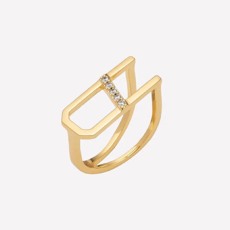 Rose gold rings for women-Ariella Chunky Initial Ring