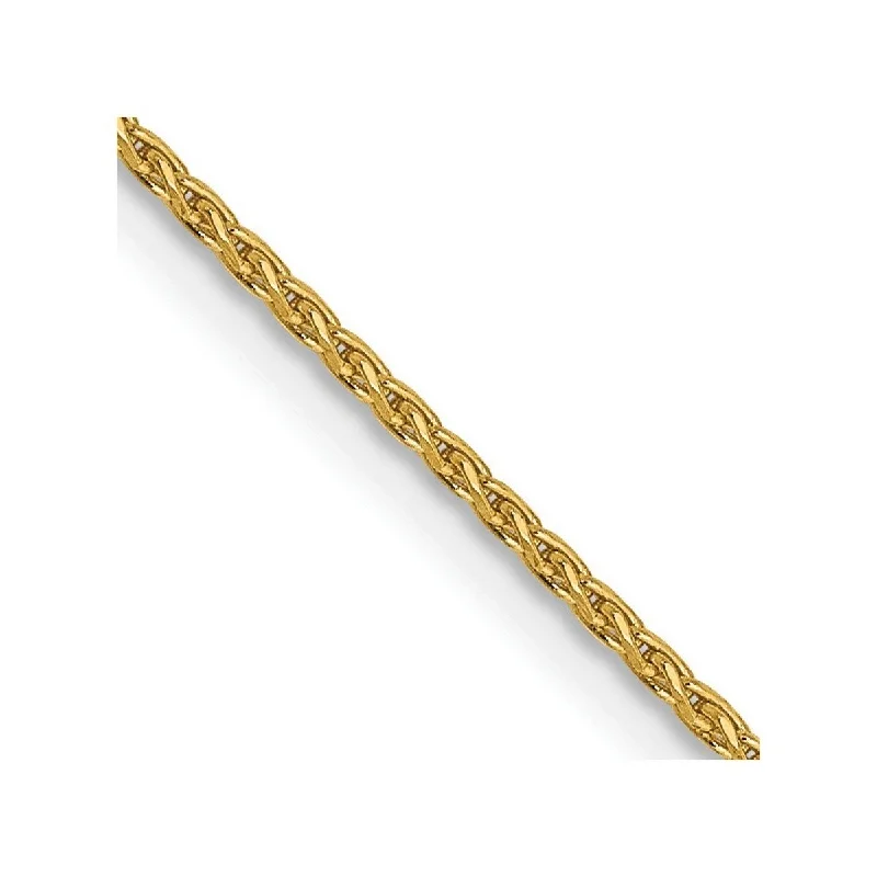 Ladies Bangles Delicate -Curata 14k Yellow Gold Solid Lobster Claw Closure 1.2mm Sparkle Cut Wheat Chain Bracelet