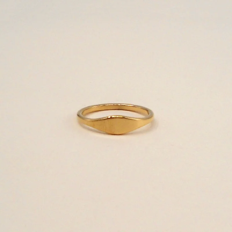 Unique stackable rings for women-Petite Signet Ring