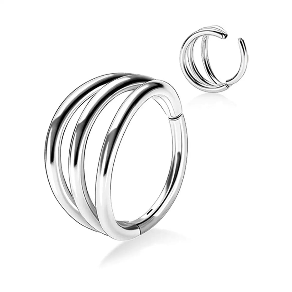 Customizable rings for women-Simple Style Solid Color Stainless Steel Nose Ring In Bulk