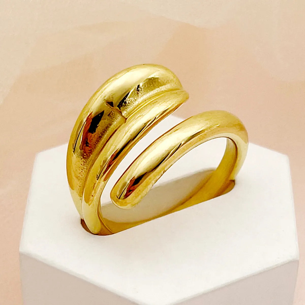 Men’s inspired rings for women-Casual Simple Style Roman Style Irregular Stainless Steel Plating Gold Plated Rings