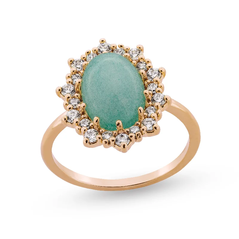 Large gemstone rings for women-Victorian Cocktail Ring in Mint