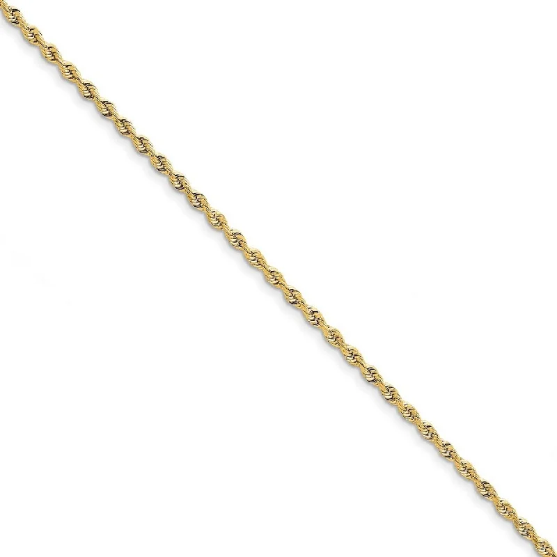 Ladies Bangles Trendy -Curata 10k Yellow Gold 3.0mm Sparkle Cut Quadruple Rope Chain Bracelet