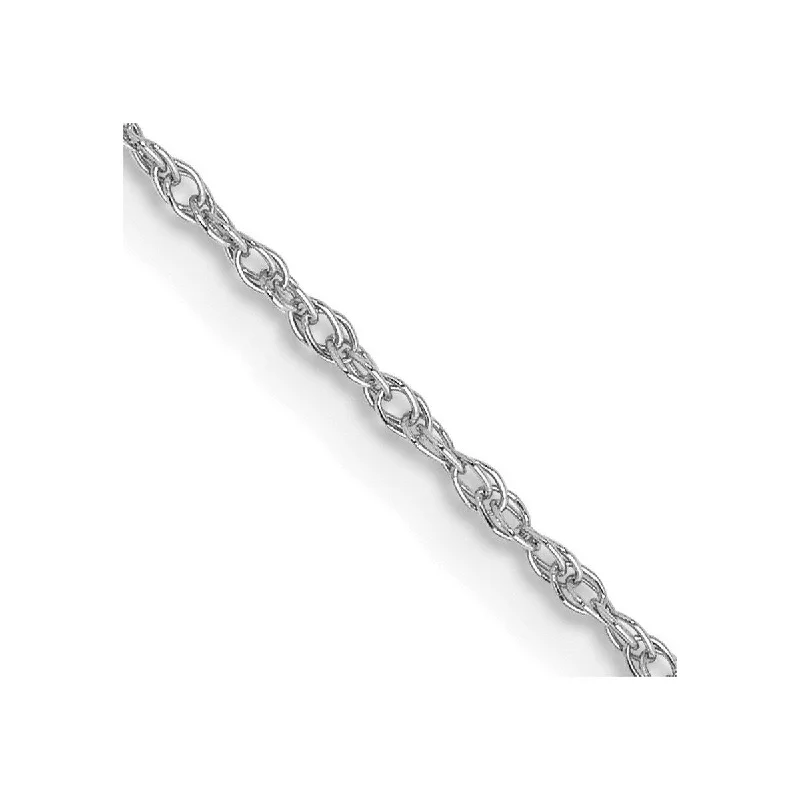 Ladies Bangles Birthday -Curata 14k White Gold .8mm Polished Light Baby Rope Chain Bracelet