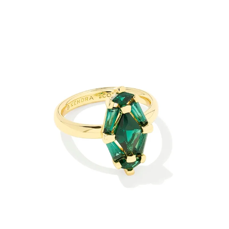 Wedding band rings for women-Lindy Rae Cocktail Ring in Green