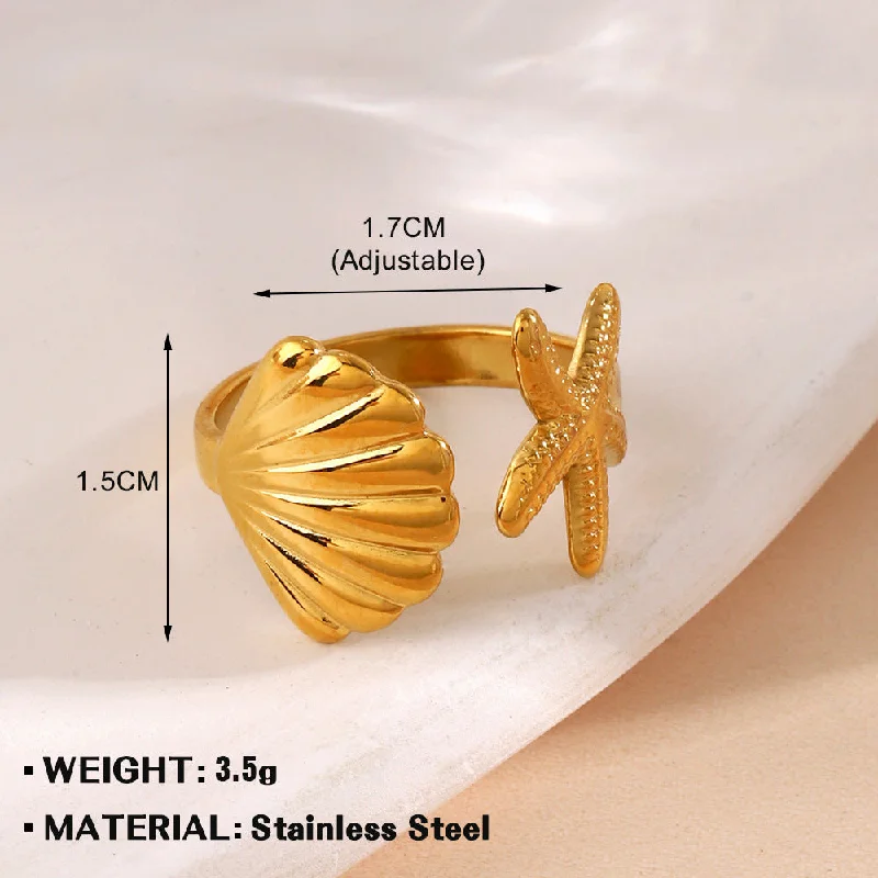 Golden Shell Ring 873-10