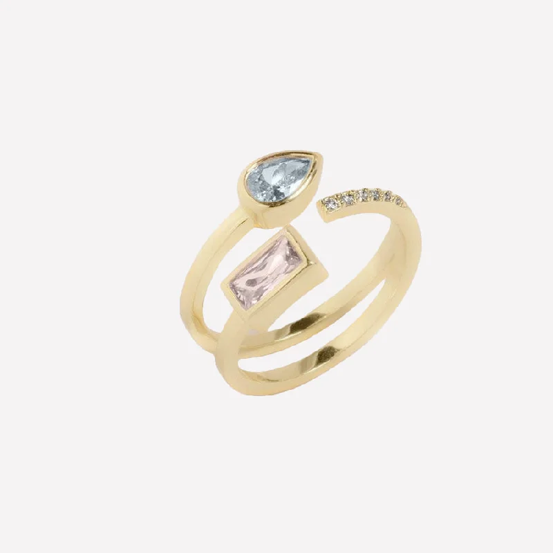 Gemstone rings for women-Ambroise Open Wrap Ring