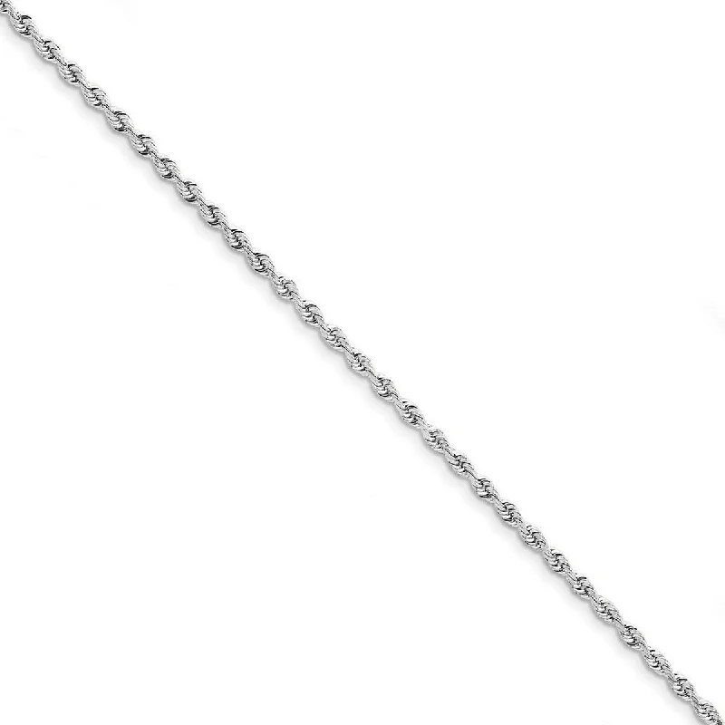 Ladies Bangles Elegant -Curata 10k White Gold 8" 3.0mm Sparkle Cut Quadruple Rope Chain Bracelet