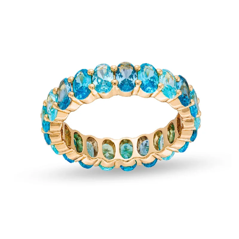 Heart engagement rings for women-Emily Ring in Blue Ombre