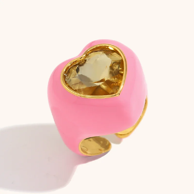 Pink Dripping Oil-Yellow Diamond