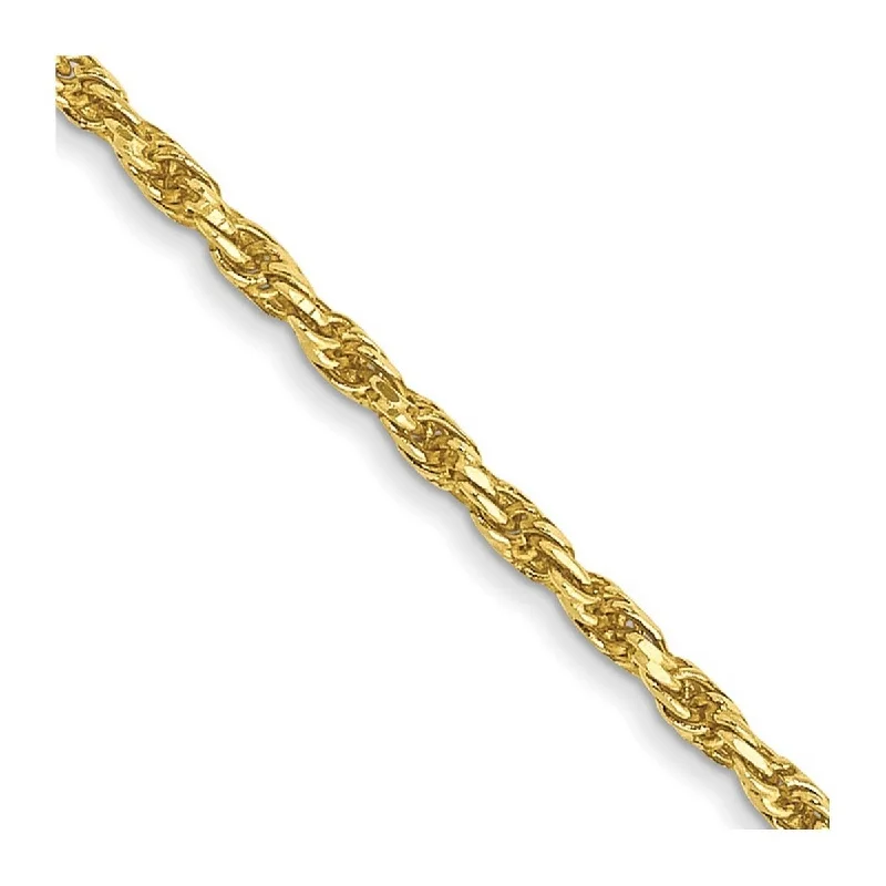 Ladies Bangles Antique -Curata 10k Yellow Gold Solid 1.5mm Sparkle Cut Rope Chain Bracelet Lobster Claw