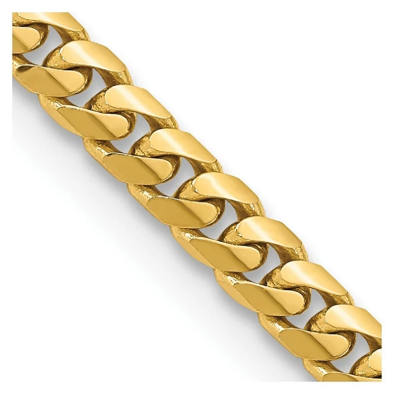 Ladies Bangles Matte -Curata 14k Yellow Gold Solid Polished 5mm Domed Curb Chain Bracelet Lobster Claw