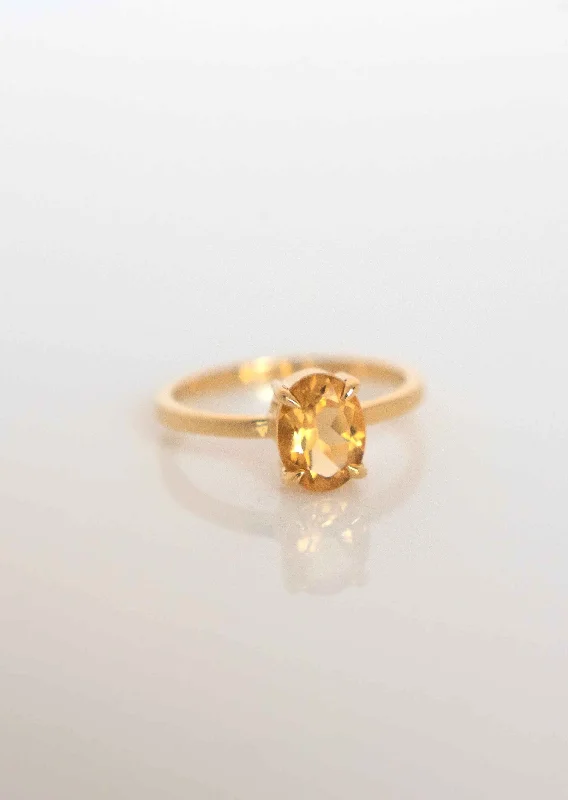 Unique engagement rings for women-Citrine Ring - Signature Oval