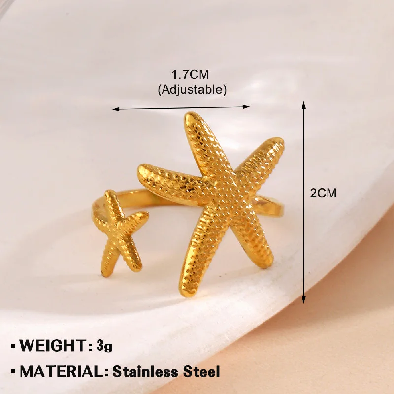 Gold Starfish Ring 873-9