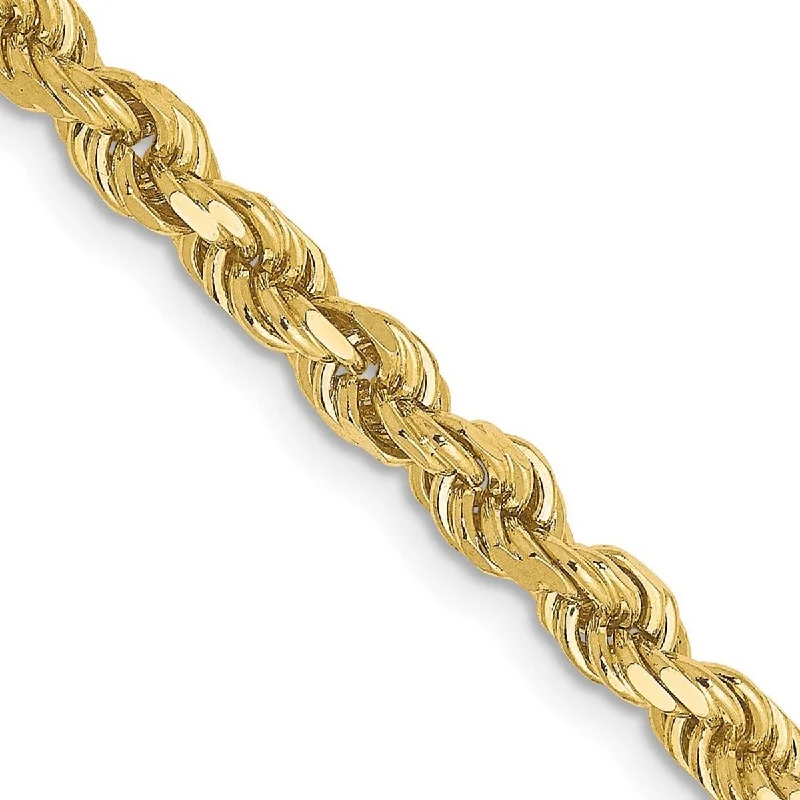 Ladies Bangles Tribal -Curata 10k Yellow Gold 7" or 8" 3.5mm Sparkle Cut Rope Chain Bracelet