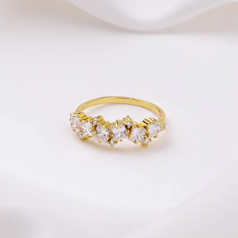 Diamond engagement rings for women-Aurora Pave Gold Ring