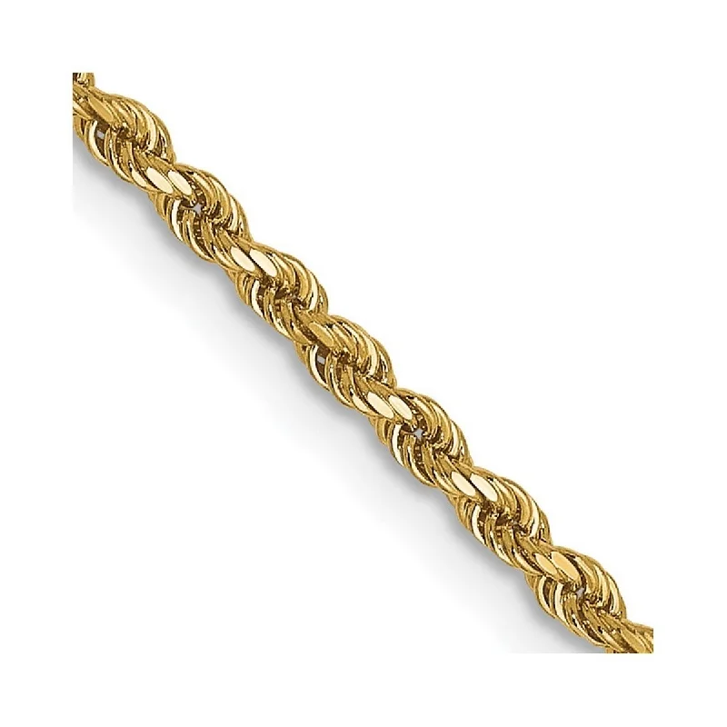 Ladies Bangles Classic -Curata 10k Yellow Gold Solid Polished Lobster Claw Closure Valu plus 1.5mm Sparkle Cut Chain Bracelet