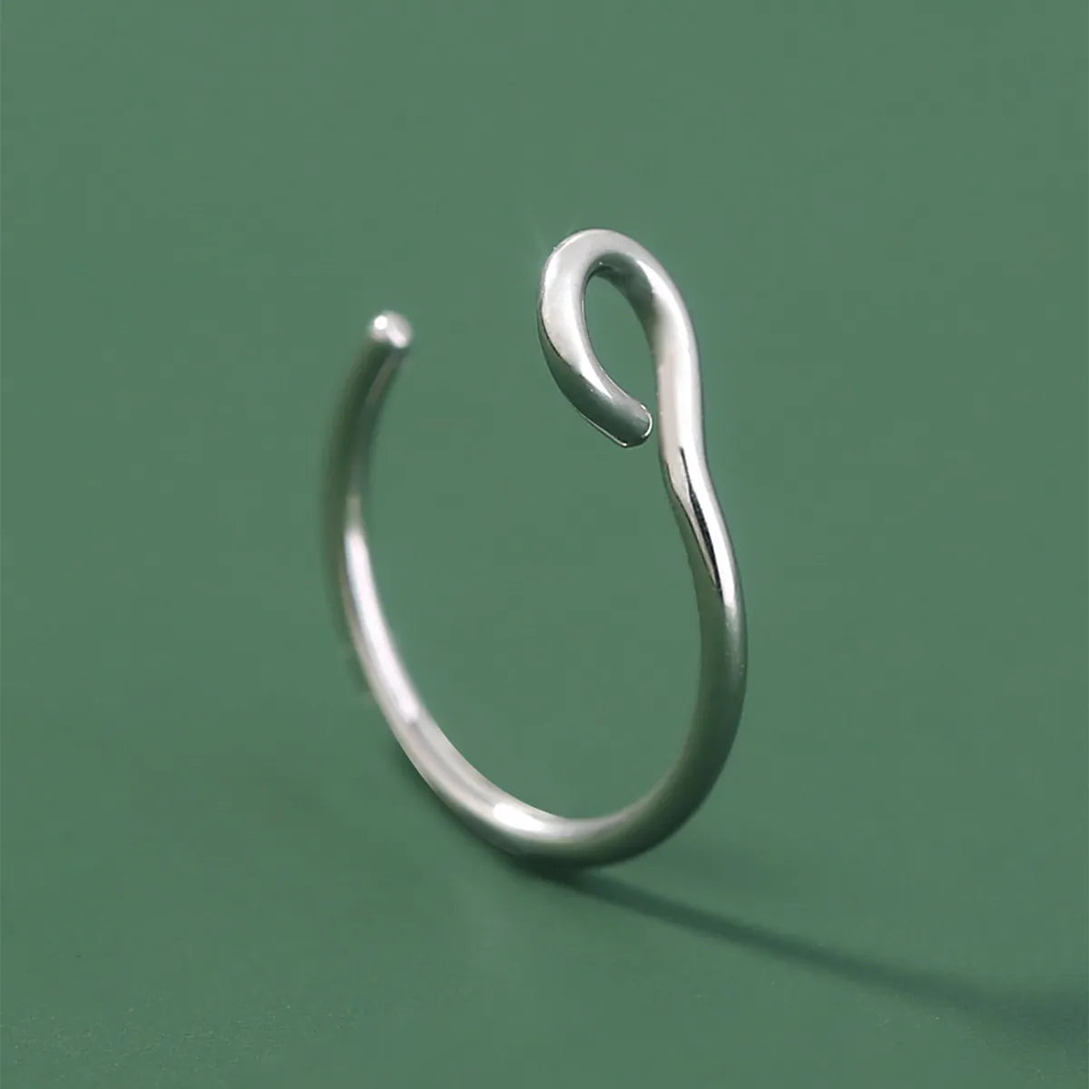 Customizable rings for women-Hip-hop Solid Color Stainless Steel Nose Ring